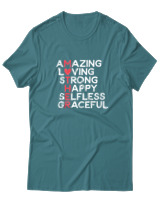 T-Shirt  Γυναικείο - Amazing Mother - Color Thumbnail Μπλέ Πράσινο