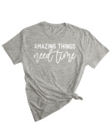T-Shirt Woman Fashion Γυναικείο - Amazing Things - Color Thumbnail GREY MELANZE