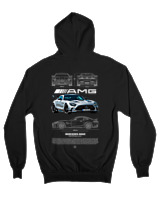 Ζακέτα Φούτερ με κουκούλα Αντρικό - AMG - Color Thumbnail Μαύρο