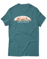 T-Shirt Αντρικό - Amsterdam - Color Thumbnail Μπλε Πράσινο