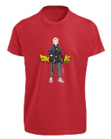 T-Shirt Fit Αντρικό - Android 18 - Color Thumbnail Κόκκινο
