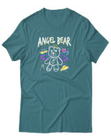 T-Shirt Αντρικό - Angel Bear - Color Thumbnail Μπλε Πράσινο