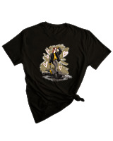 T-Shirt Woman Fashion Γυναικείο - Angel On Street Mode - Color Thumbnail BLACK