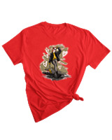 T-Shirt Woman Fashion Γυναικείο - Angel On Street Mode - Color Thumbnail RED