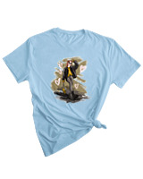 T-Shirt Woman Fashion Γυναικείο - Angel On Street Mode - Color Thumbnail SKY BLUE