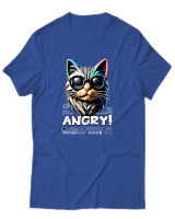 T-Shirt Αντρικό - Angry - Color Thumbnail Μπλε Ρουά
