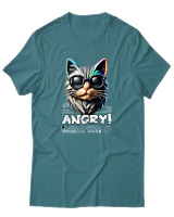T-Shirt Αντρικό - Angry - Color Thumbnail Μπλε Πράσινο