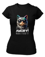T-Shirt Στενή Γραμμή - Angry - Color Thumbnail Μαύρο