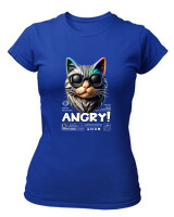 T-Shirt Στενή Γραμμή - Angry - Color Thumbnail Μπλε Ρουά