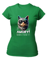 T-Shirt Στενή Γραμμή - Angry - Color Thumbnail Πράσινο