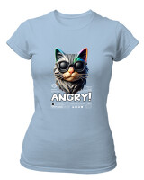 T-Shirt Στενή Γραμμή - Angry - Color Thumbnail Γαλάζιο