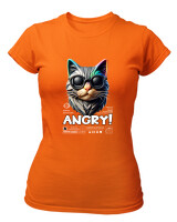T-Shirt Στενή Γραμμή - Angry - Color Thumbnail Πορτοκαλί