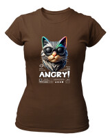 T-Shirt Στενή Γραμμή - Angry - Color Thumbnail Καφέ