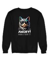 Φούτερ χωρίς κουκούλα Γυναικείο - Angry - Color Thumbnail Μαύρο