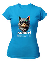 T-Shirt Στενή Γραμμή - Angry - Color Thumbnail Τιρκουάζ