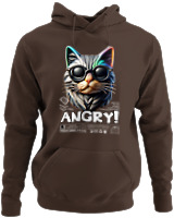 Φούτερ με κουκούλα - Angry - Color Thumbnail Καφέ