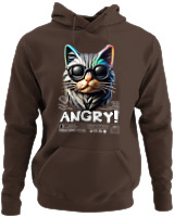 Φούτερ με κουκούλα - Angry - Color Thumbnail Καφέ