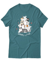 T-Shirt Αντρικό - Animal Lover - Color Thumbnail Μπλε Πράσινο