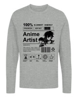 Μακρυμάνικο Μακό - Anime Artist - Color Thumbnail Γκρι Μελανζέ