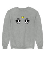 Φούτερ χωρίς κουκούλα Γυναικείο - Anime Girl Eyes - Color Thumbnail Γκρι Μελανζέ