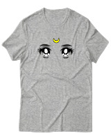 T-Shirt  Γυναικείο - Anime Girl Eyes - Color Thumbnail Γκρί Μελανζέ