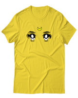 T-Shirt  Γυναικείο - Anime Girl Eyes - Color Thumbnail Κίτρινο Χρυσό