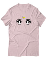 T-Shirt  Γυναικείο - Anime Girl Eyes - Color Thumbnail Απαλό Ροζ