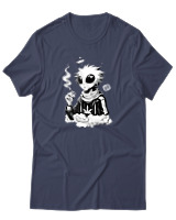 T-Shirt Αντρικό - Anime Stoner Alien - Color Thumbnail Μπλε Γκρι