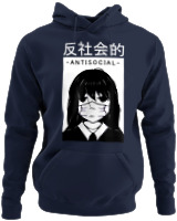 Φούτερ με κουκούλα - Antisocial Girl - Color Thumbnail Navy Blue