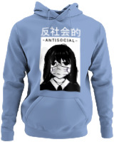 Φούτερ με κουκούλα - Antisocial Girl - Color Thumbnail Blue Carolina