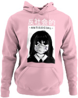 Φούτερ με κουκούλα - Antisocial Girl - Color Thumbnail Pink