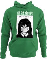 Φούτερ με κουκούλα - Antisocial Girl - Color Thumbnail Kelly Green