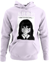 Φούτερ με κουκούλα - Antisocial Girl - Color Thumbnail Λιλά