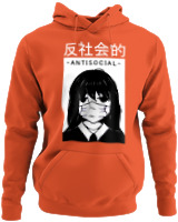 Φούτερ με κουκούλα - Antisocial Girl - Color Thumbnail Orange