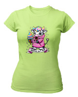 T-Shirt Στενή Γραμμή Γυναικείο - Anxious - Color Thumbnail Λαχανί