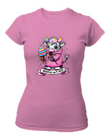 T-Shirt Στενή Γραμμή Γυναικείο - Anxious - Color Thumbnail Ροζ