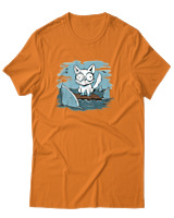T-Shirt Αντρικό - Anxious Cat - Color Thumbnail Πορτοκαλί