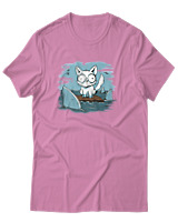 T-Shirt Αντρικό - Anxious Cat - Color Thumbnail Ροζ