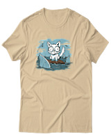 T-Shirt Αντρικό - Anxious Cat - Color Thumbnail Μπεζ