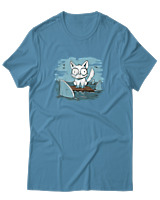 T-Shirt  Γυναικείο - Anxious Cat - Color Thumbnail Τυρκουάζ
