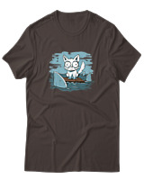 T-Shirt  Γυναικείο - Anxious Cat - Color Thumbnail Καφέ