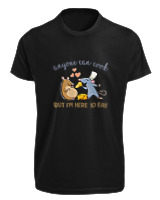 T-Shirt Fit Αντρικό - Anyone Can Cook But Im Here To Eat - Color Thumbnail Μαύρο