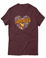 T-Shirt Unisex - Aperol - Color Thumbnail Μπορντό