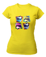 T-Shirt Στενή Γραμμή Γυναικείο - Apples - Color Thumbnail Κίτρινο