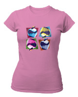 T-Shirt Στενή Γραμμή Γυναικείο - Apples - Color Thumbnail Ροζ
