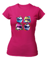 T-Shirt Στενή Γραμμή Γυναικείο - Apples - Color Thumbnail Φουξια