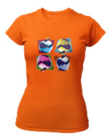 T-Shirt Στενή Γραμμή Γυναικείο - Apples - Color Thumbnail Πορτοκαλί