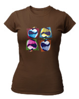 T-Shirt Στενή Γραμμή Γυναικείο - Apples - Color Thumbnail Καφέ