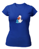 T-Shirt Στενή Γραμμή Γυναικείο - Aquarius Cat - Color Thumbnail Μπλε Ρουά