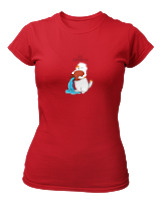 T-Shirt Στενή Γραμμή Γυναικείο - Aquarius Cat - Color Thumbnail Κόκκινο